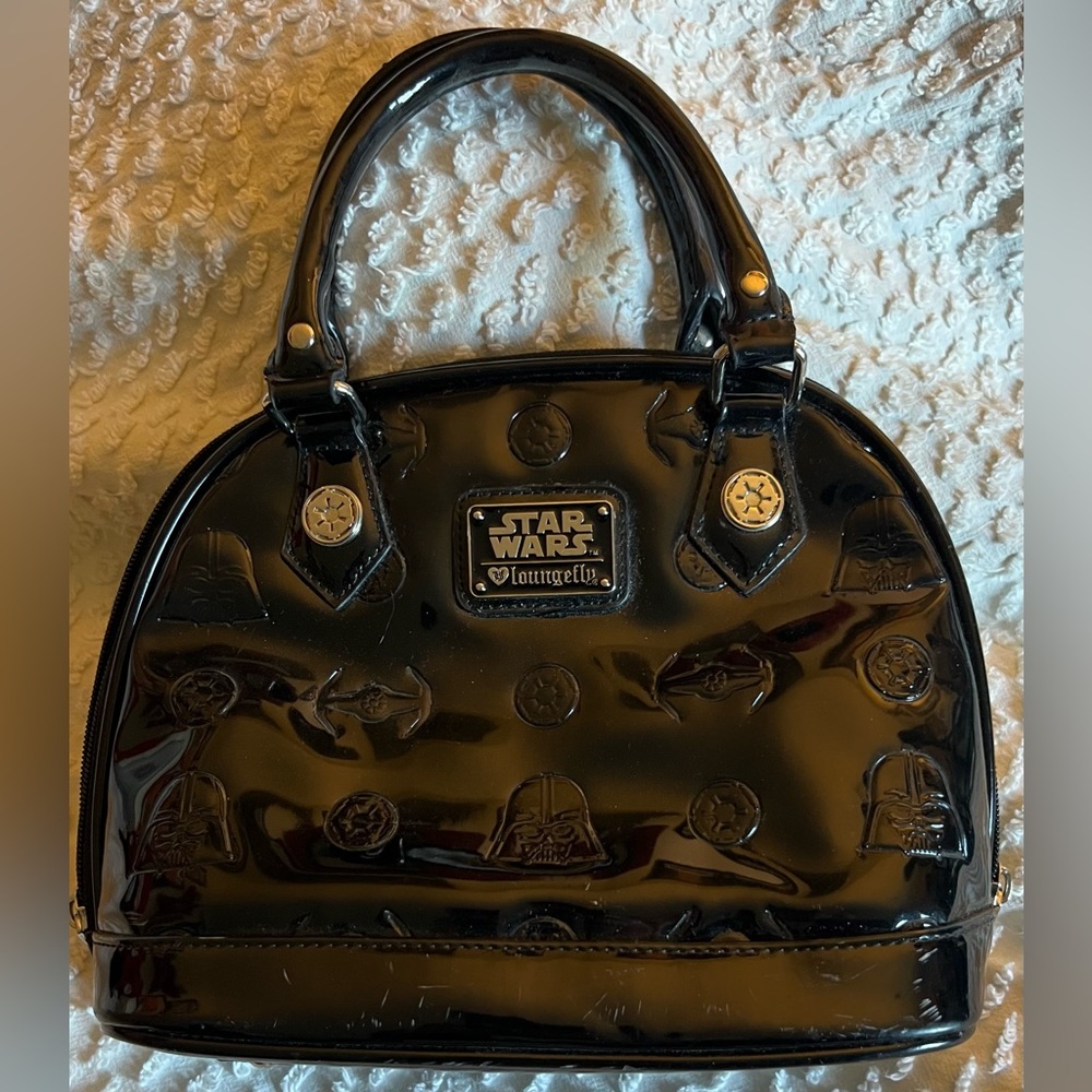 LoungeFly Star Wars Black handbag purse.